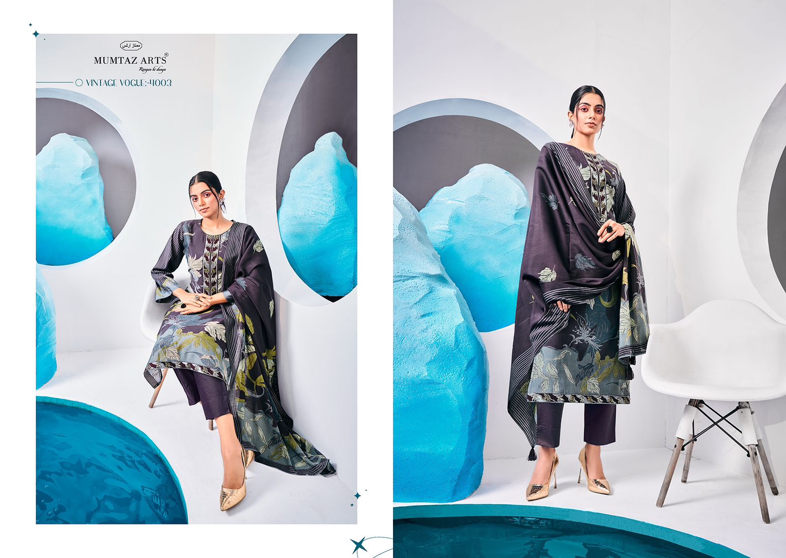 Mumtaz Vintage Vogue Viscose Designer Dress Material Collection